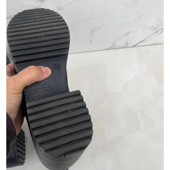 Jhovihn Womens Elasticated Pull-On Cleated Platform Black Suede Ankle Shoes Sz 3 - Picture 12 of 14